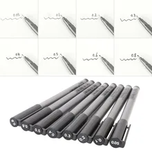 1х черная ручка с тонкой линией, водостойкая ручка для черчения, художественные ручки 0,05 мм 634B