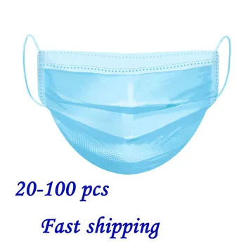 

3 Layers Disposable Facial Protective Cover Masks Set Dust proof Mask Anti-Dust Salon Ear loop Non-woven Safe Breathable Mask