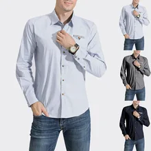 JAYCOSIN модная мужская однотонная деловая рубашка повседневная с длинными рукавами и отложным воротником Новое поступление обтягивающий официальный бренд рубашки#45