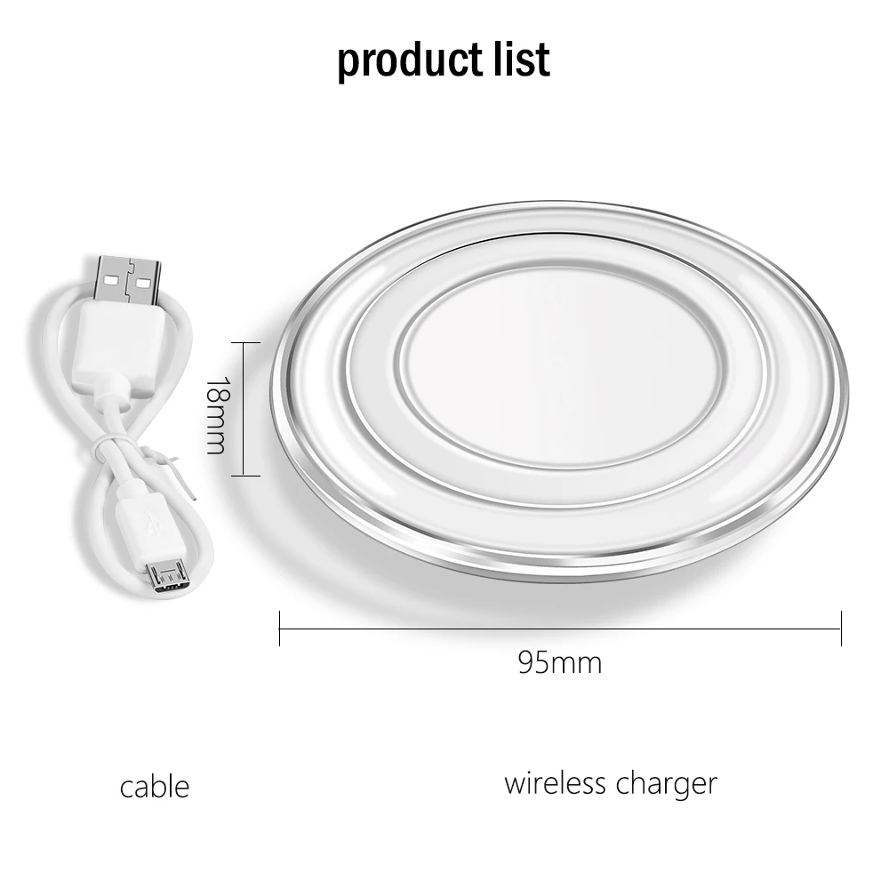 5 V/2A QI Беспроводная зарядная площадка зарядного устройства с кабелем micro usb для samsung Galaxy S7 S6 EDGE S8 S9 S10 Plus для Iphone 8 X XS MAX XR