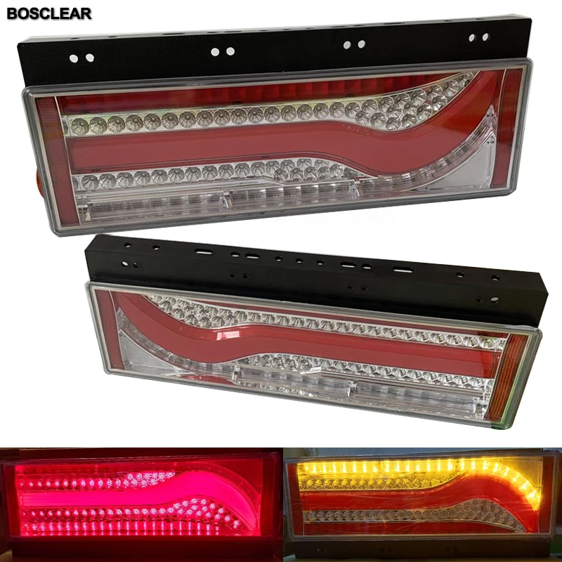 

2X LED Tail Lights Lamp Brake Stop Turn Sequential Flowing Signal Warning Light For Volvo Mitsubishi UD hino lorry Truck Trailer