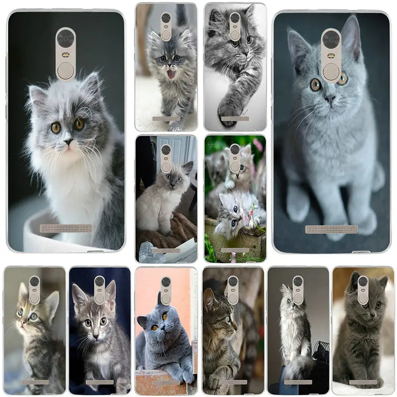 For Xiaomi Mi 9T CC9 CC9e Redmi Note 2 3 4 4X 5 5A 6 7 Pro Soft TPU Silicon Cell Phone Cases Gray Cat With A Zenit Camera | Мобильные