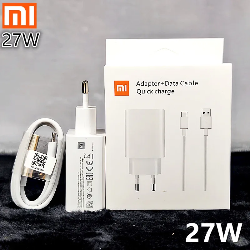 xiaomi Fast charger 27W Original EU QC 4.0 turbo quick charge adapter usb type c cable for mi 9 9t pro k20 pro mi note 10 lite