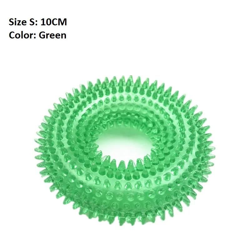 10CM green 3pcs Игрушка для жевания домашних животных прочная TPR молярная палка для собак с массажными бусинами мягкая устойчивая к укусам гантель для чистки зубов, игры - Цвет: 10CM green 3pcs