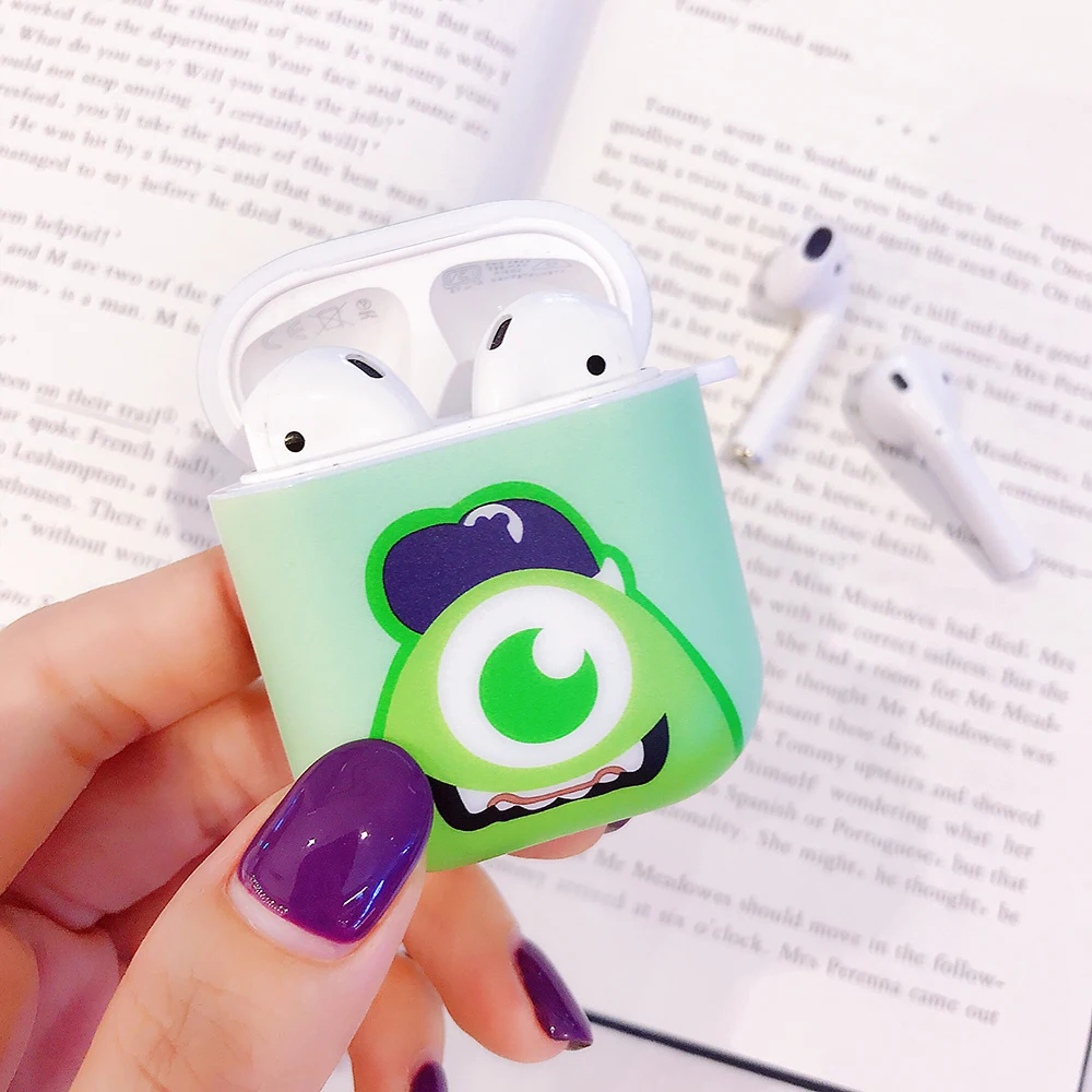 Couples Big Eye Monsters Sulley Bluetooth Earphone Hard Protective Case for Apple Airpods 1 2 Headphone Case Airpod Acessorios