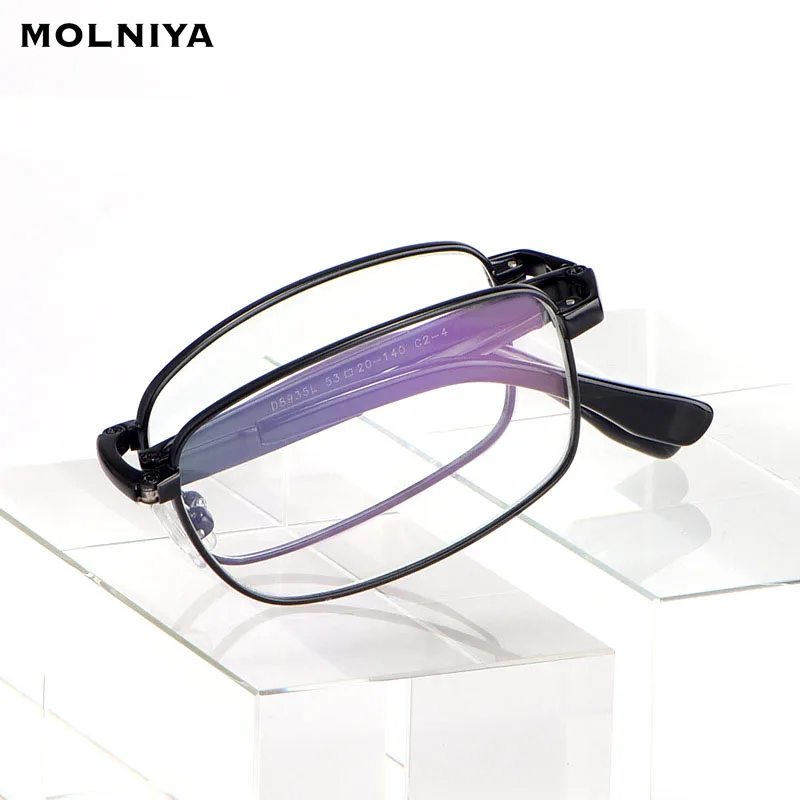 Pure Titanium Fold Women Glasses FrameTransparent Spectacle Men Myopia Optical Female Eyeglasses Frame Glasses Without Degree