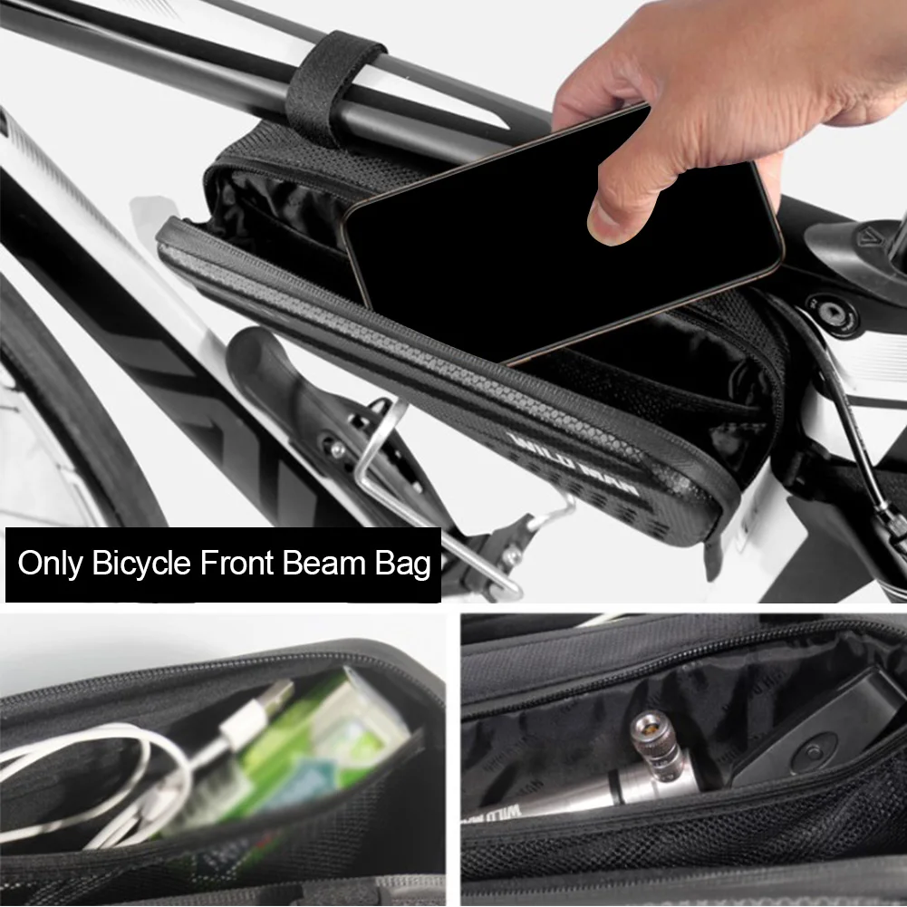 Outdoor Front Beam Cycling PU Storage For Phone Equipment Bicycle Bag Waterproof Touch Screen Hard Accessories Men Women Riding
