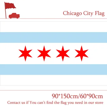 

10PCS Flag US Chicago City Flag State of Illinois 90*150cm 60*90cm Flag 3x5ft Printing Banners For Campaign Office Decoration