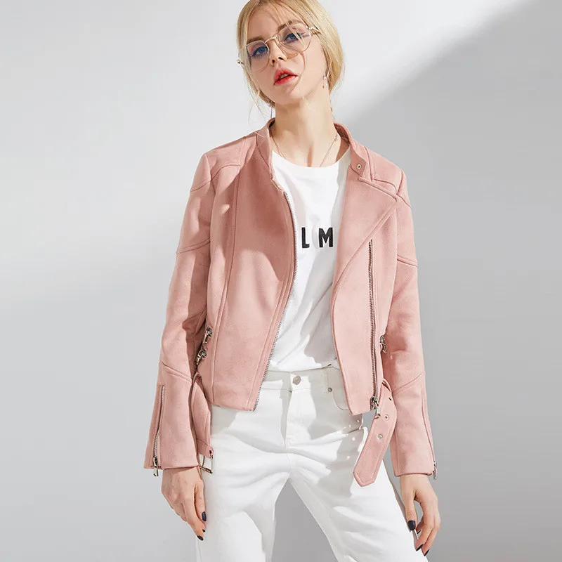 Новинка 2020 осенняя новинка куртка для женщин модное замшевое приталенное пальто