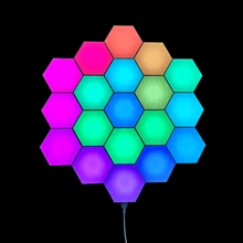 

Remote Control Aurora Lamp Touch Control Led Hexagonal Lamp Honeycomb Module Light Quantum Night Light Creative Rgb Home Decor