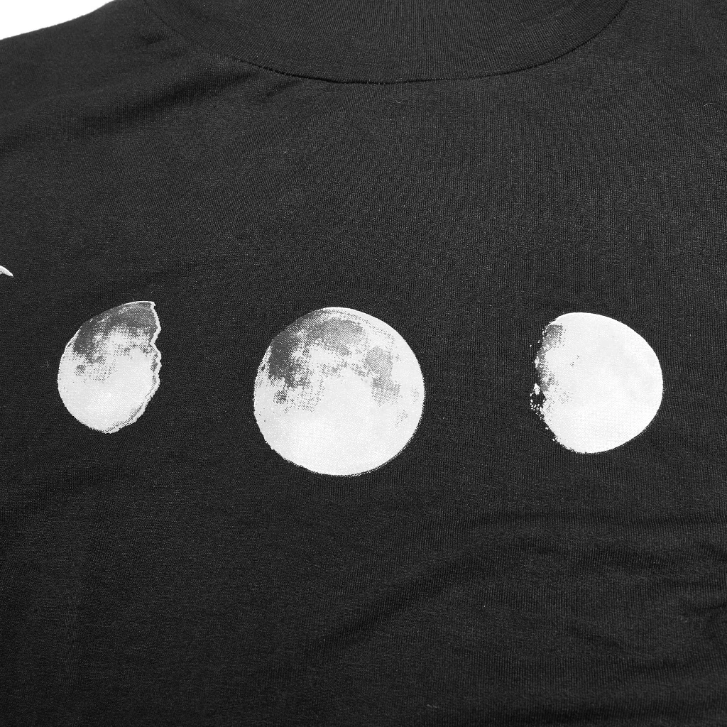 Панк рейв женская Ведьма серия Eclipse Printting футболка Толстая трикотажная облегающая Асимметричная рубашка с длинным рукавом