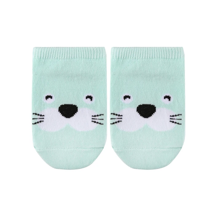 Хлопковые носки для маленьких детей с маленькими ушами; нескользящие носки; Детские Носки с рисунком; Новое поступление; - Цвет: Розовый