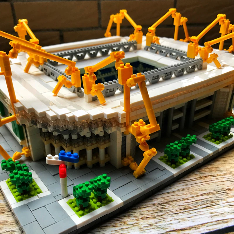 3800PCS Microblock Dortmund FußballPark Stadion Mini Gebäude Modell Blöcke Mini;