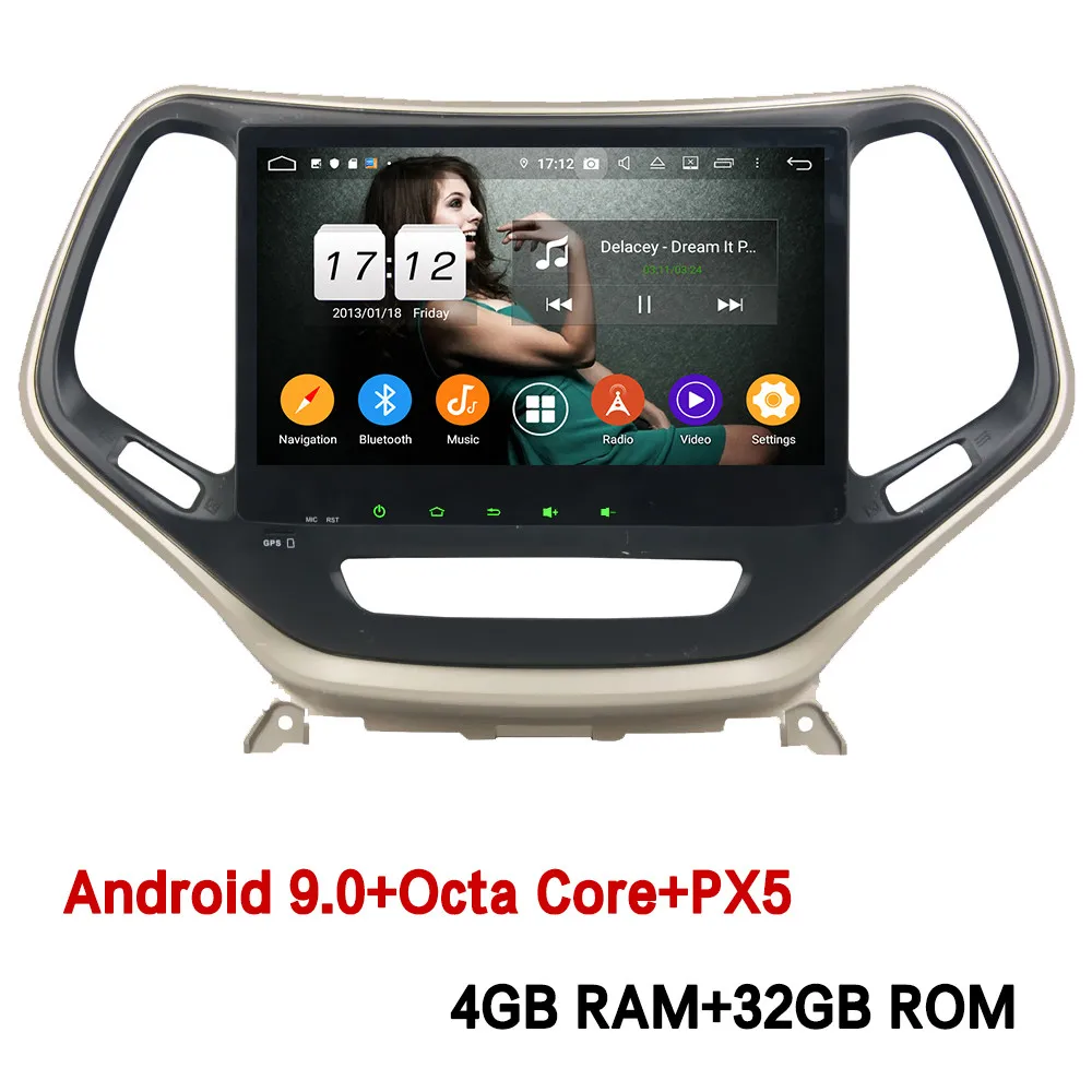 4GB RAM x 32GB ROM Klyde 10," ips 4G Android 9 Восьмиядерный 4 Гб ОЗУ 64 Гб ПЗУ DSP автомобильный dvd-плеер Радио Стерео gps ГЛОНАСС для Jeep Cherokee - Цвет: 4GB RAM x 32GB ROM