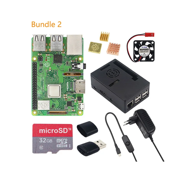 Bundle2 S ROBOT Raspberry Pi 3 Model B+ 3,5 дюймовый сенсорный ЖК-дисплей+ 32 ГБ sd-карта+ 3A адаптер питания+ радиаторы для RPI 3B+ Plus RPI53 - Цвет: Bundle2