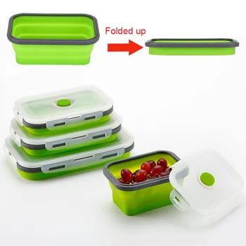 

Portable Food Lunch Box Silicone Bowl Folding Foldable Storage Container Eco-Friendly DC156