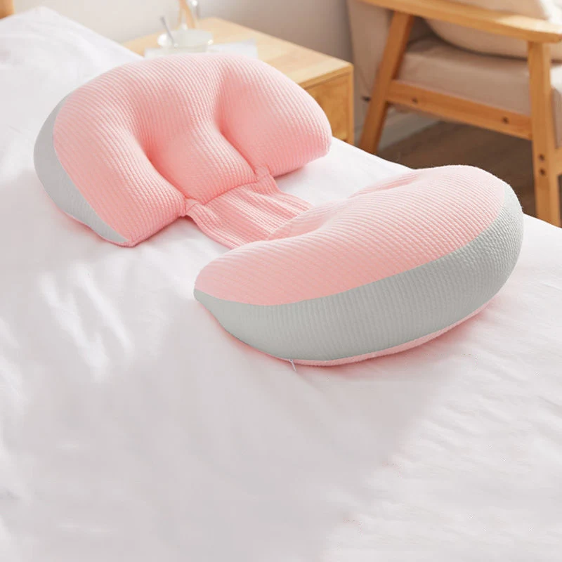 Simple Solid Color Pregnancy Back Waist Support Cushion U-Shaped Maternity Side Sleeping Pillows Baby Breastfeeding Soft Pillows
