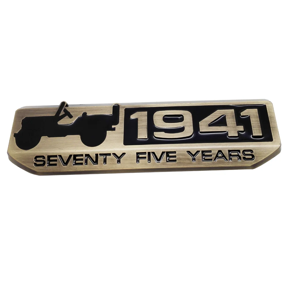 Metal Car Sticker for 1941 Anniversary Logo for Jeep Wrangler Patriot 2018 2017 Compass Cherokee Renegade Auto Rear Emblem Badge