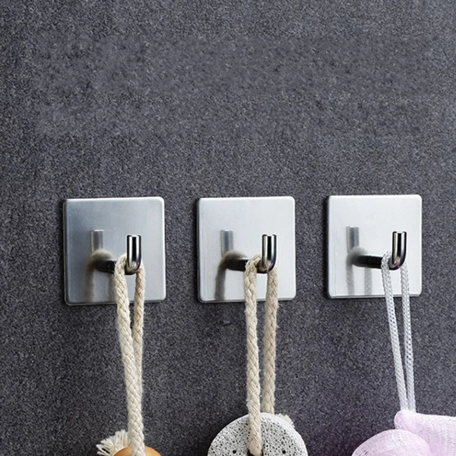 1/3Pcs Rozsdamentes Acél Tárolóhorog Ragasztófalra Szerelt Horog Fogas Konyhai Fürdőkulcs Függő Tartó Fürdőszoba Termékek - Image 4