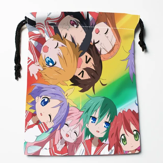 Lucky Star Anime Girl Drawstring Bags Convenient and Stylish Storage Solution