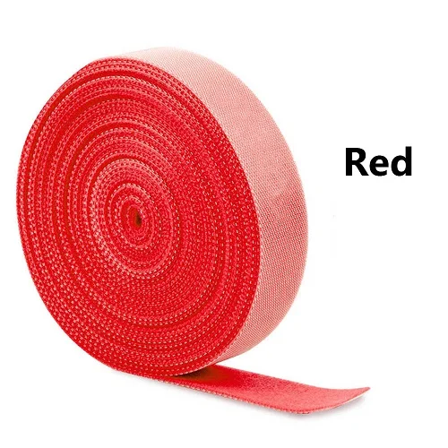 1 шт. нейлоновые кабельные стяжки Держатель для usb-кабеля протектор шнур органайзера намотки ремень наушники провод мыши управление для домашнего офиса - Цвет: 2m-red