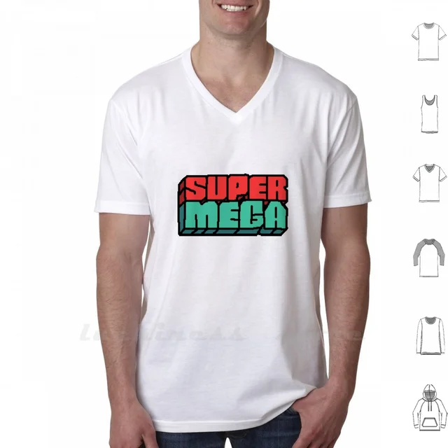 Supermega Logo Merch Kaus Ringer Katun 