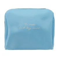 Girl Waterproof Cosmetic Bag High Quality Makeup Organizer Bag women Travel Portable Zip waterproof Toiletry Brush Wash Bag - Цвет: Blue