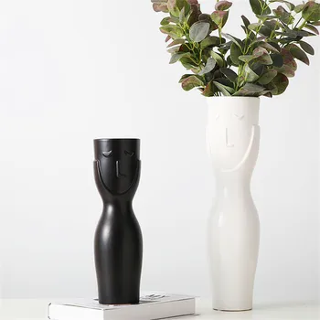 

NORDIC ABSTRACTION TEENAGE GIRL HUMAN FACE CERAMICS ART&CRAFT DRIED FLOWERS FLORAL VASE CREATIVE HOME DECOR ACCESSORIES X3569