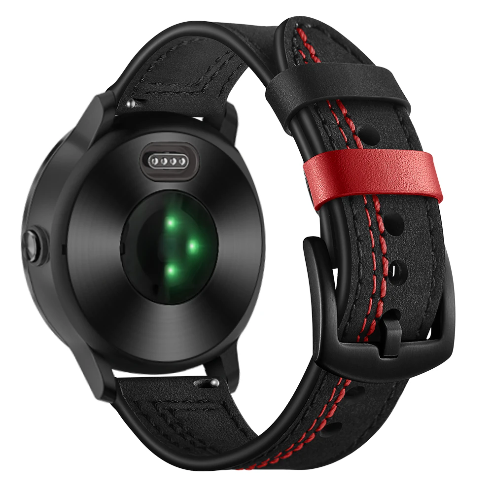UEBN 20 мм кожаный ремешок для Garmin Venu Vivoactive 3 HR Move 3 Forerunner 245 645 сменный Браслет для часов
