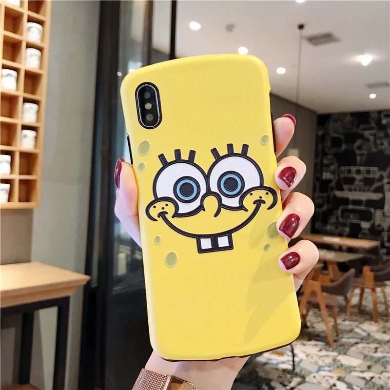 Iface king чехол для телефона Crayon shin-chan Spongbob маленький поясной чехол для iphone 7 8 11 X XS XR защитный противоударный чехол для телефона - Цвет: Цвет: желтый