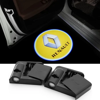 

2Pcs Car styling Auto Door LED decoration Welcome Light Logo Projector for Renault Megane 2 3 Duster Logan Clio Laguna 2 Captur