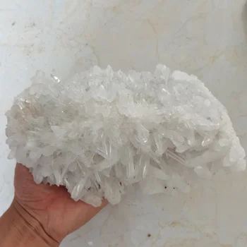

2834g100%Natural White Crystal Cluster Druse Quartz Crystal Wand Nunatak Chakra Healing Reiki Stone Column Point Radiation