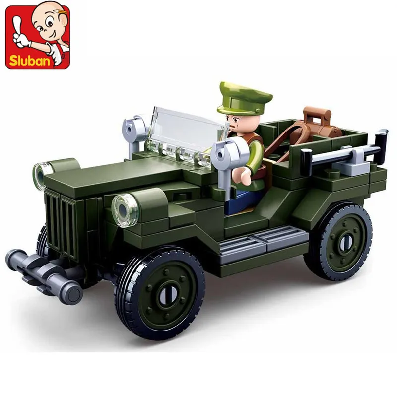 112Pcs Building Block Ww2 Army Gaz-67 Light Truck Car Bricks Costruzione Di Veicoli Militari Giocattoli Educativi Regali Di Natale