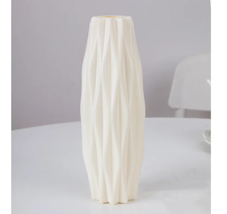 Цветочная ваза для украшения интерьера пластиковая ваза белая имитация керамического цветочного горшка Цветочная корзина скандинавские декоративные вазы для цветов - Цвет: White2