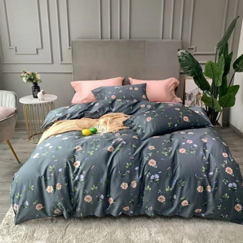 

TUTUBIRD European Egyptian cotton bedlinen 4pcs pastoral bedding set Luxury cartoon bedclothes duvet cover king queen size
