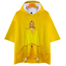 Лидер продаж, футболка с принтом Billie Eilish, женская/Мужская модная футболка с длинным рукавом и коротким рукавом, Повседневная модная уличная 3D футболка