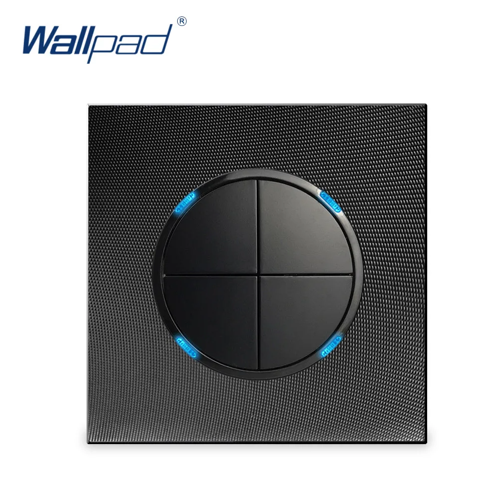 Настенный светильник Wallpad 4 Gang 1 Way с индикатором алюминиевый