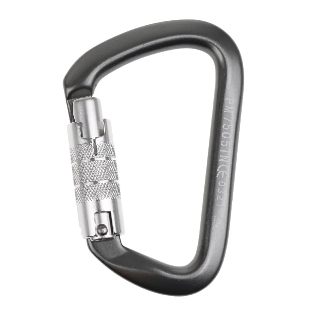 Professional 26KN Carabiner Hook Auto Self Locking Caving Karabiner Hammock Dog Clip