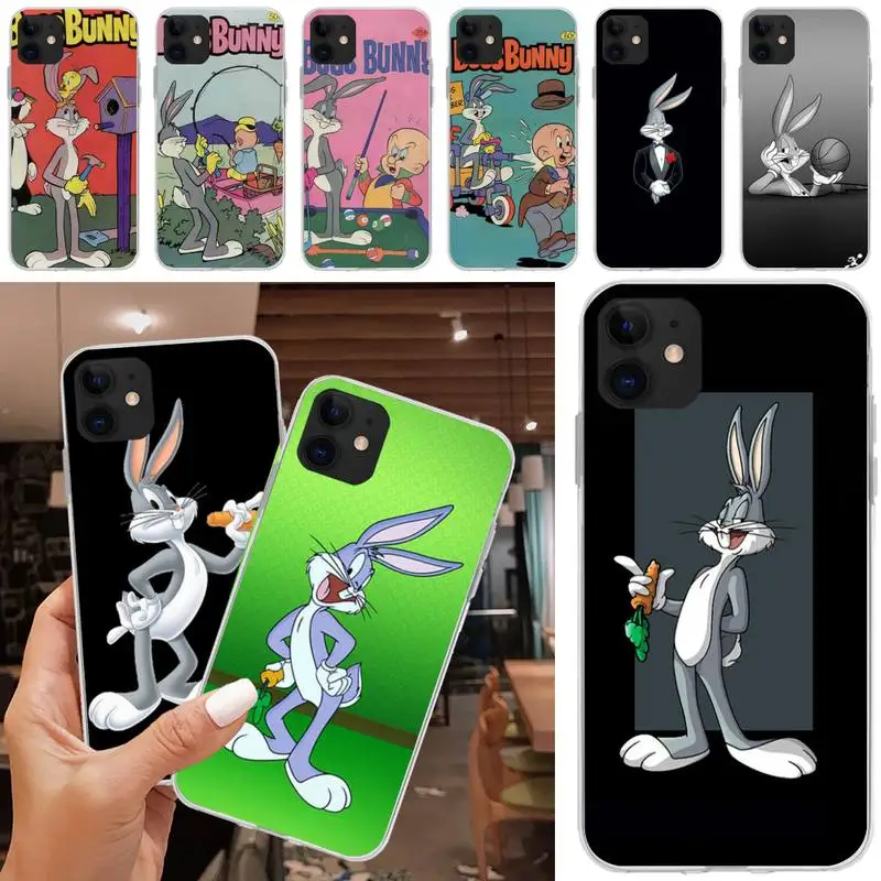

Mantin Meachy Bugs Bunny Black Soft Shell Phone Case Capa For iphone 5C 5 6 6s plus 7 8 SE 7 8 plus X XR XS MAX 11 Pro Max