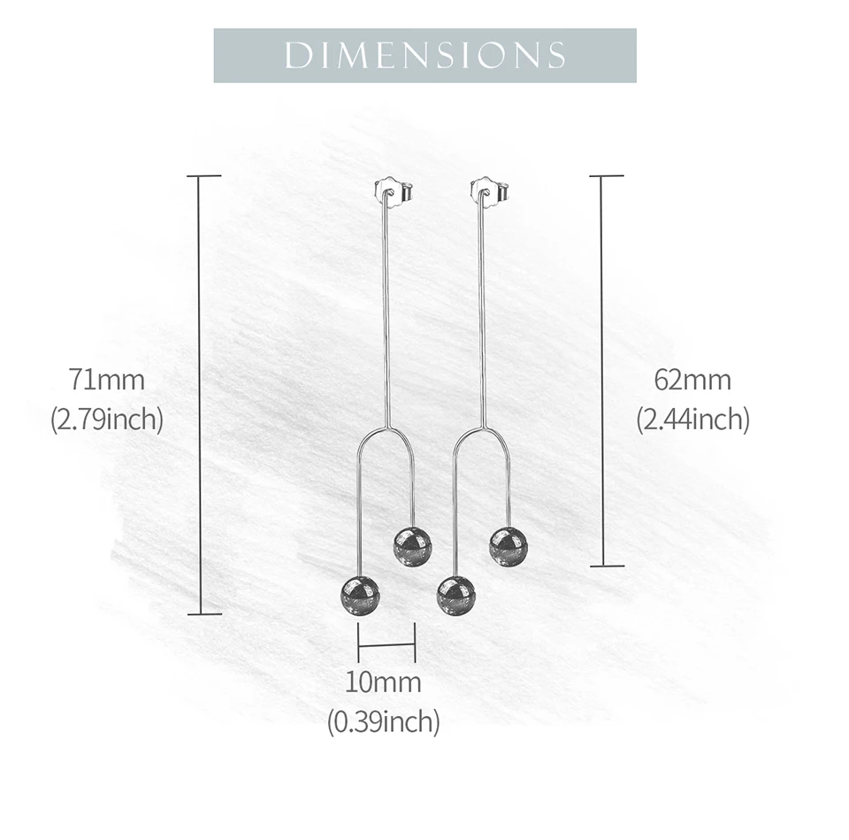 Muduh Collection Real 925 Sterling Silver Creative Designer Fine Jewelry Minimalist Design Personality Dangle Earrings for Women