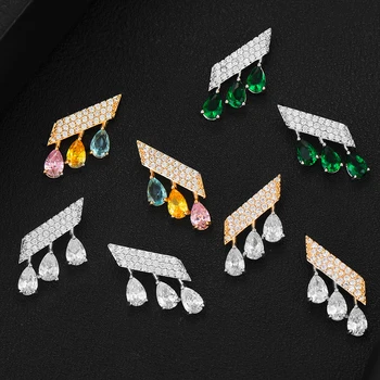 

GODKI Korea Arabia Bangle Earring Set Jewelry Set For Women Wedding Trendy Cubic Zircon Crystal CZ aretes de mujer modernos 2019