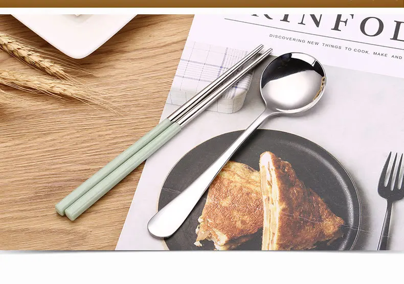 Manufacturers Direct Selling Portable Tableware Outdoor Tableware Spoon Chopsticks Set Stainless Steel Students Tableware Two-Pi