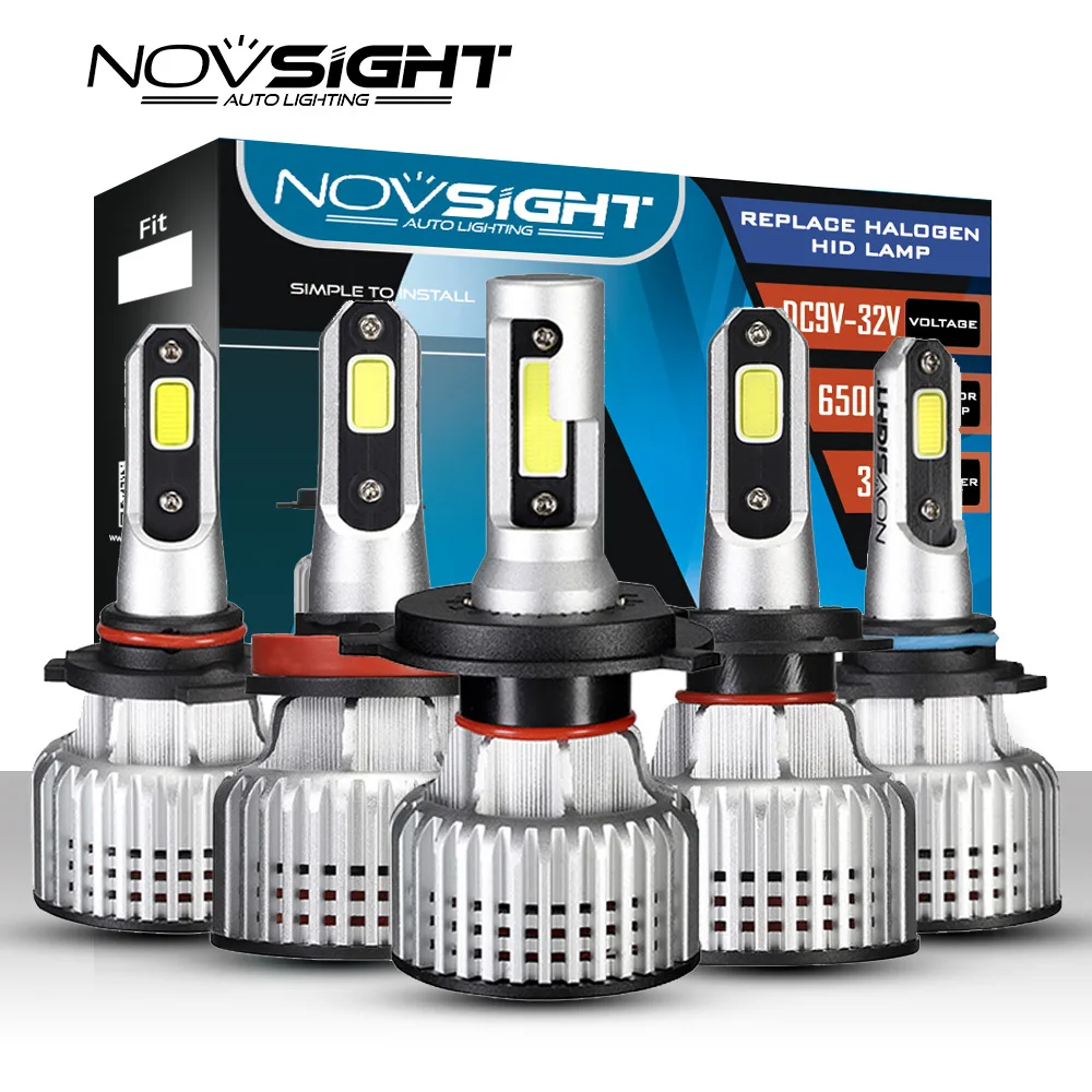 

NOVSIGHT 2pcs 6500K H4 LED H7 H11 H8 HB4 H1 H3 HB3 Car Headlight Bulbs 72W 10000LM Fog light 12V 24V led automotivo