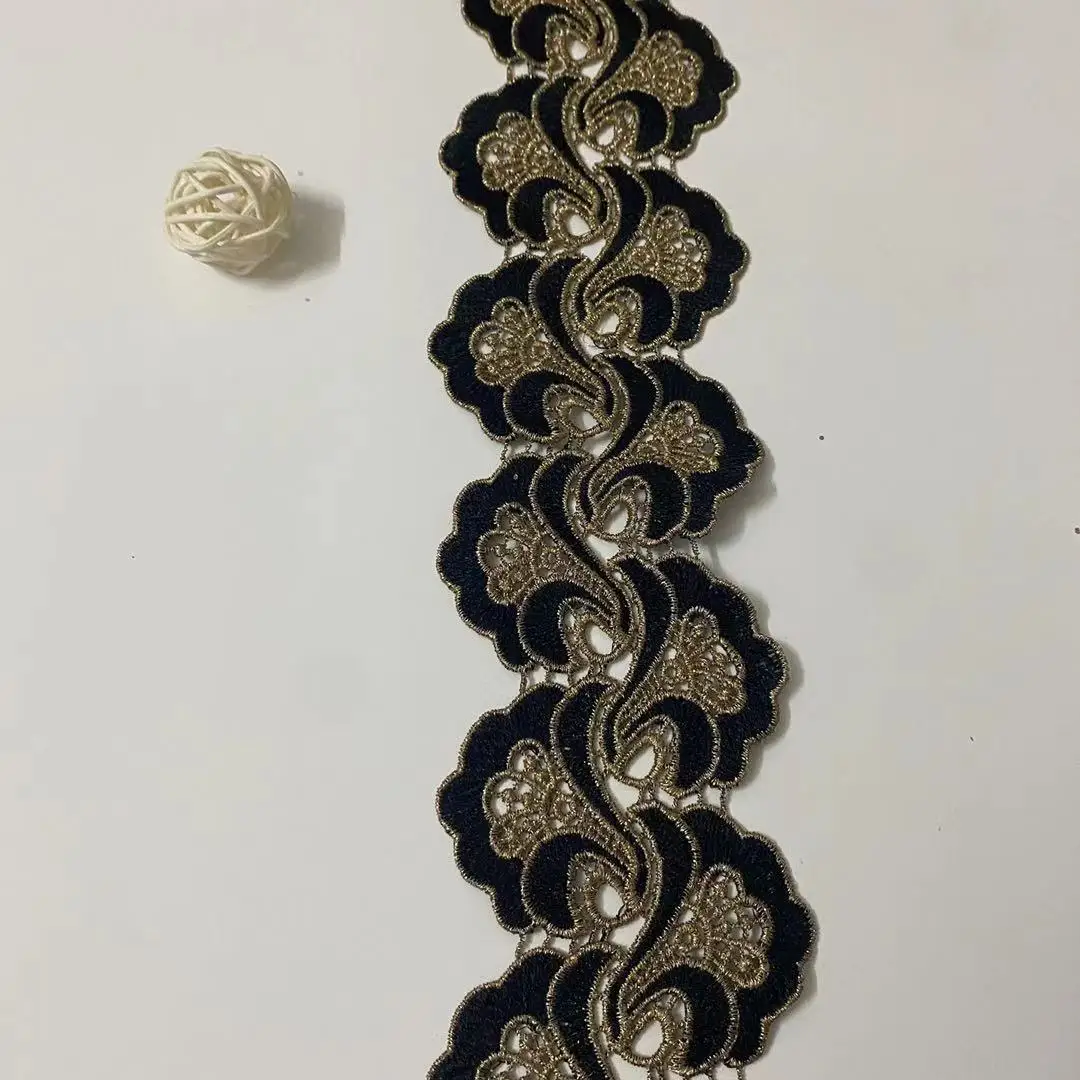Lace Fabric Lace Ribbon Lace Sewing Supplies Lace Sewing Accessories Lace Decoration Lace Garment Accessories Lace Accessories 1yard Black Flower Embroidered Lace Fabric Lace Trim Ribbon Handmade DIY Garment Sewing Supplies Craft For Costume Decoration