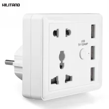 AC 100-240 в 10А USB розетка зарядное устройство домашние дорожные настенные автомобильная USB зарядка розетка с тремя usb-портами белая вилка ЕС