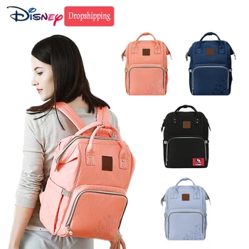 

Authentic Disney Mommy Diaper Bags Mother Large Capacity Travel Nappy Backpacks anti-loss Baby Nursing Bag with USB heater DPB14