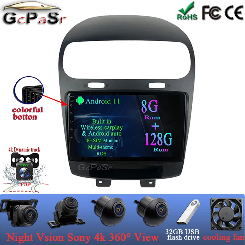 Android 11 0 для Dodge Journey Fiat Leap 2012-2020 Octa Core Gps навигация автомобильный мультимедийный