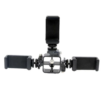 

Hot-Triple Hot Shoe Mount Bracket Cold Speedlite Light Stand Umbrella Holder Three Flash