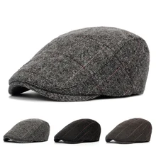 Helisopus осень зима мужские Ретро береты Кепка в британском стиле полосатая плоская шляпа Регулируемая Кепка плюща для мужчин подарок 3 цвета