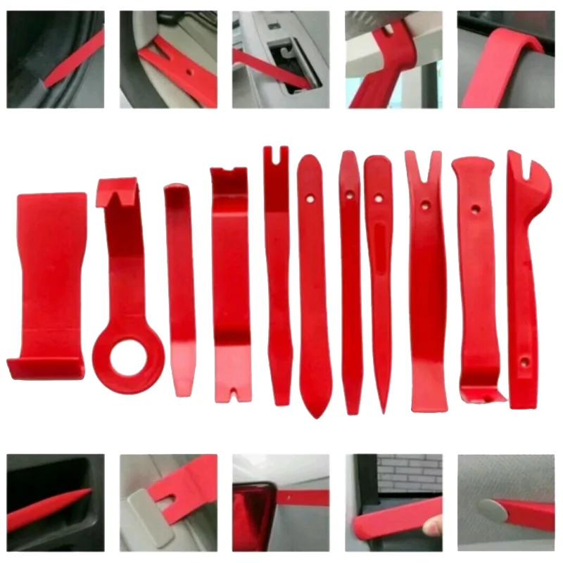 11Pcs/set Blue/Red Optional Car Interior Trim Wedge Mounting Lever Plastic Wedge Mounting Wedge Tool Plastic